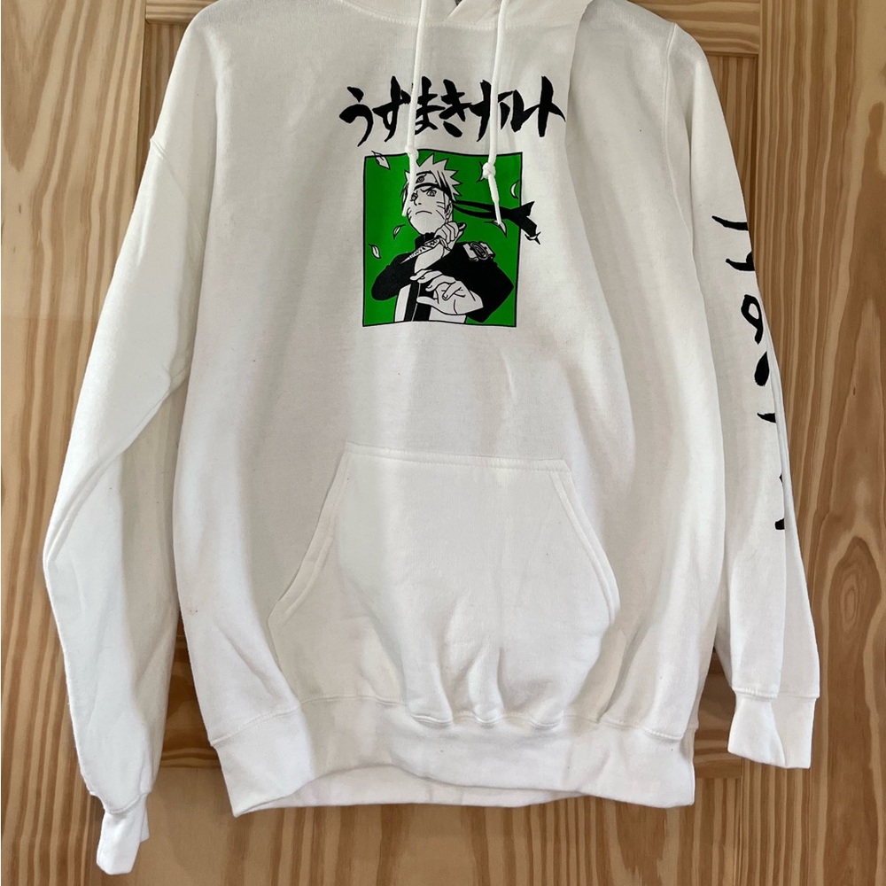 Men’s White Naruto hoodie